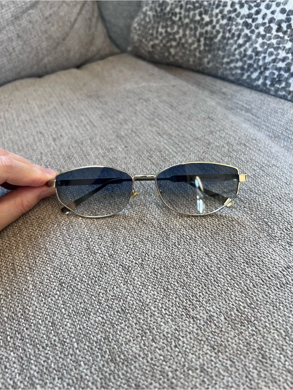Dior Silver Frame Blue Gradient Sunglasses